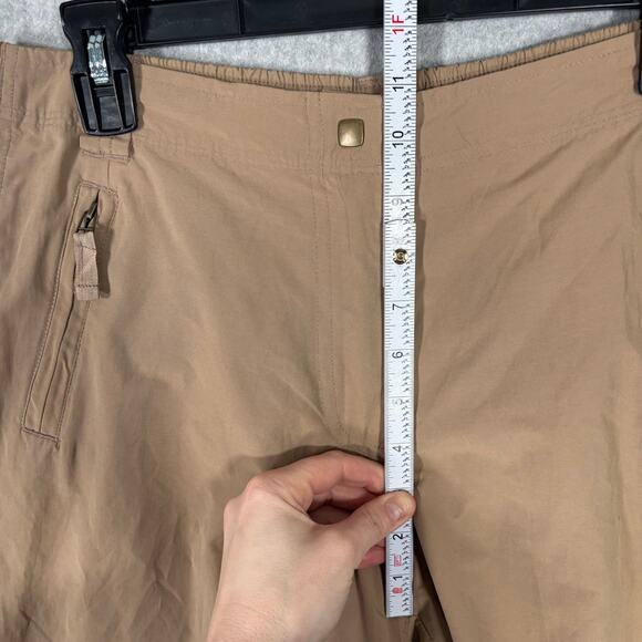 Catalina Pants Womens Medium Tan Cargo Windbreaker Petite Wide Leg Crop‎ Active - Picture 7 of 12